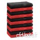 BETZ Lot de 10 Serviettes débarbouillettes lavettes Taille 30x30 cm en 100% Coton Premium Couleur Rouge et Noir - B00UJ7R0MU